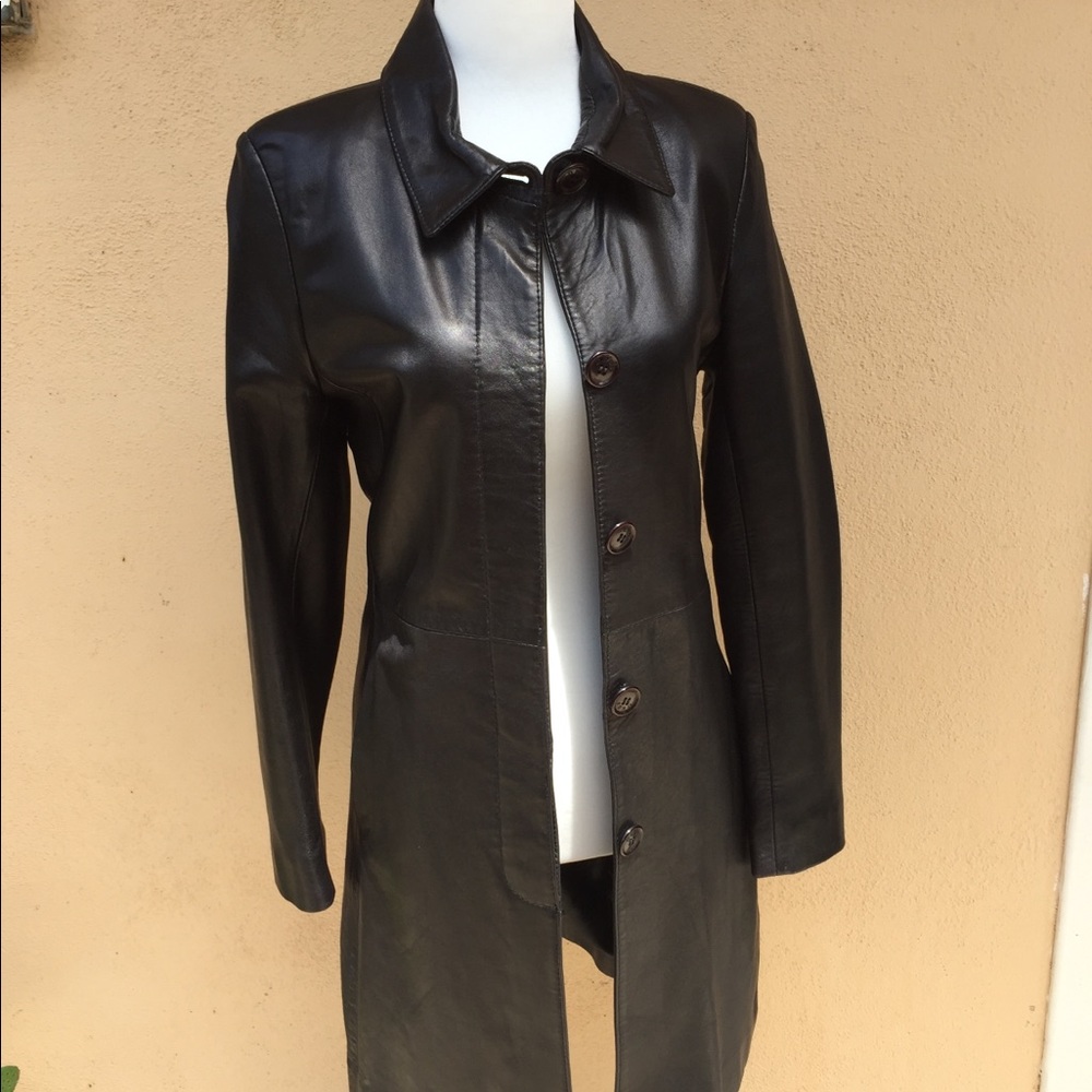 DKS France leather coat